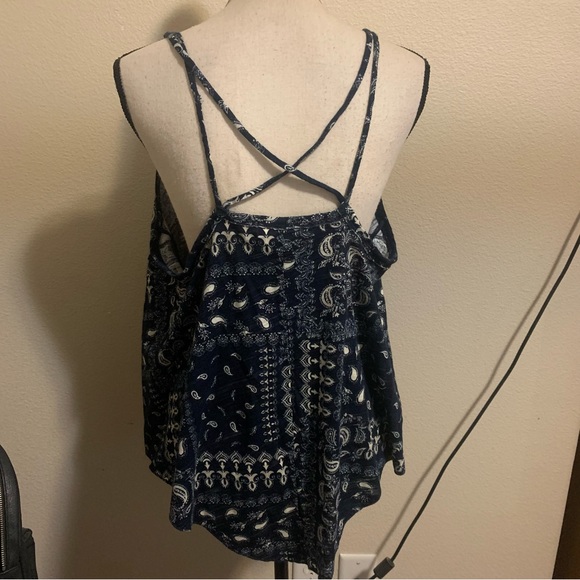 New! We the Free Hey Girl Flowy Tank Top in Navy - Picture 8 of 8